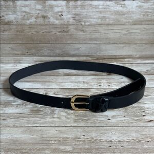 Macy's Black Belt with Gold Buckle